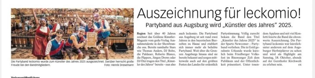 Rockige Partyband Bayern
